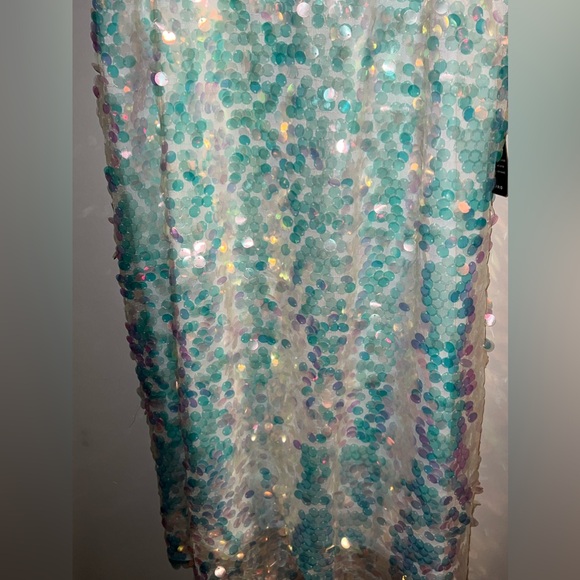 Torrid Mini Iridescent Sequin Fringe Dress size 0 (L/12) - Picture 4 of 4